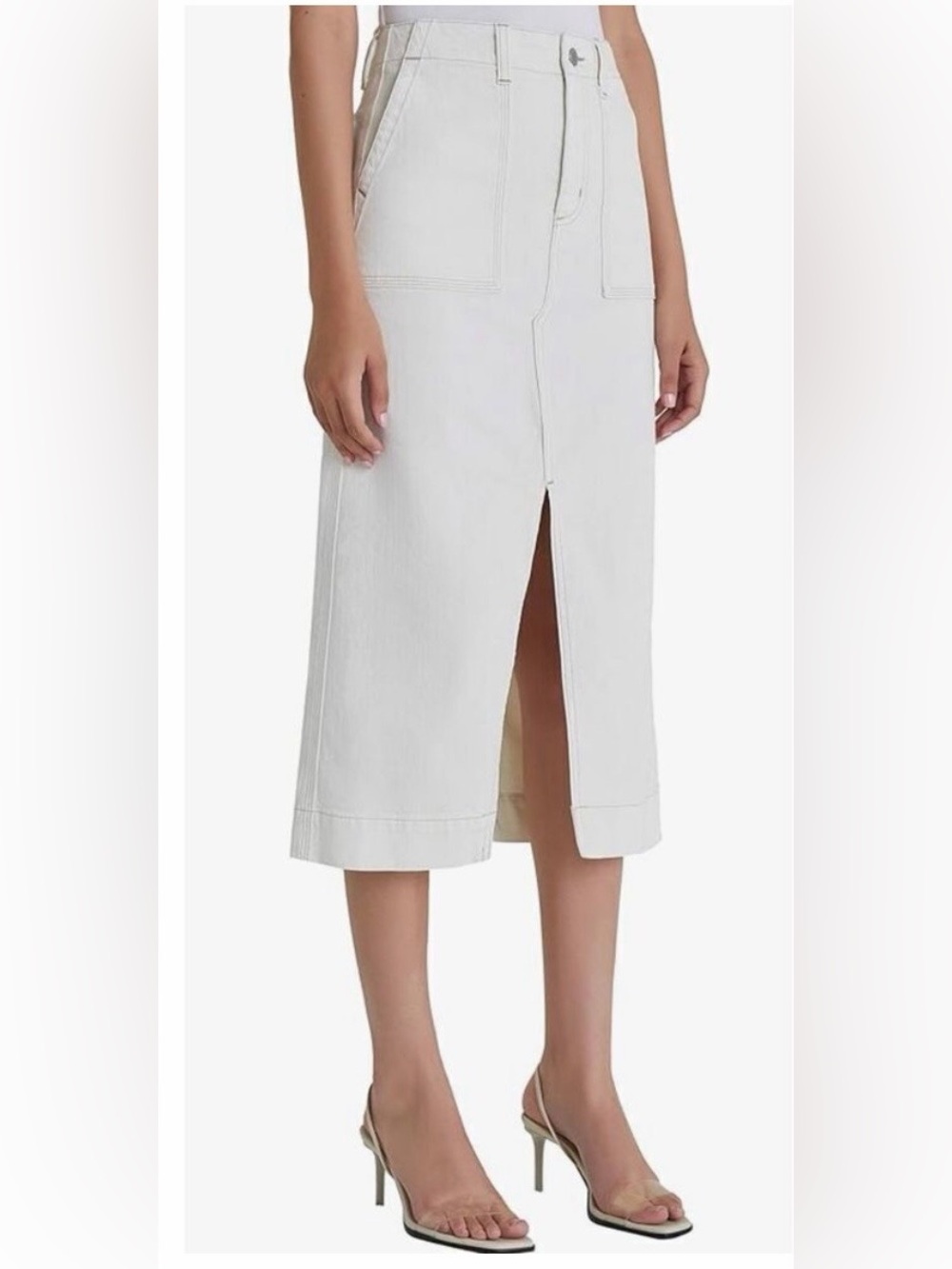 AG Adriano Goldschmeid Lana Workwear Skirt  White Ivory Size 25